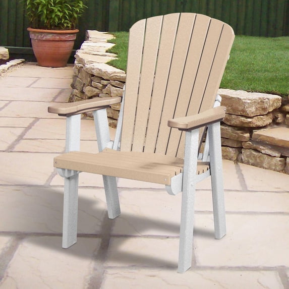 OS Home and Office Furniture 42" Resin Fan Back Chair in Weatherwood/White