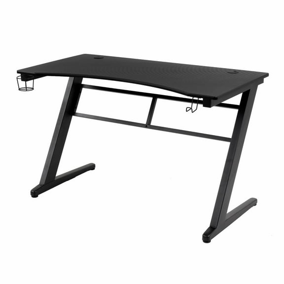 OS Home and Office Furniture 47" Contemporary Wood Gaming Desk in Black