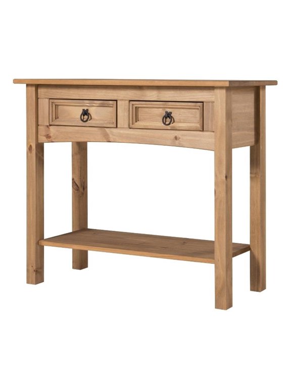 OS Home and Office Furniture Cottage Series Solid Wood Hall Table in Corona Brn