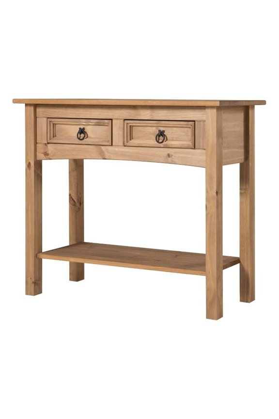 OS Home and Office Furniture Cottage Series Solid Wood Hall Table in Corona Brn