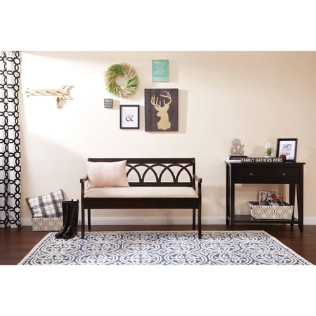 OS Home and Office Furniture Coventry Storage Bench in Antique Black