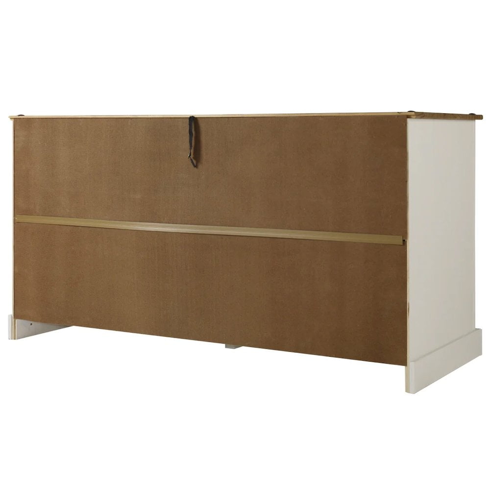 Cottage Series Distressed White Pine Wood Buffet Sideboard