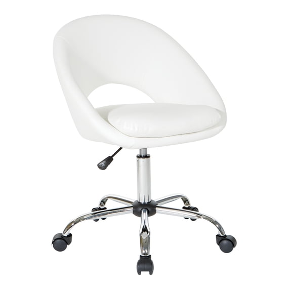 OS Home and Office Furniture Model Milo Height Adjustable Home Office Chair in Durable White Faux Leather