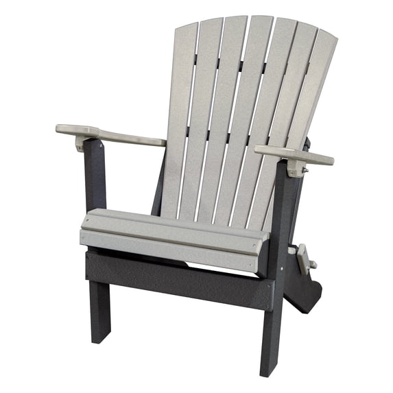OS Home and Office Furniture Resin Folding Adirondack Chair in Light Gray/Black