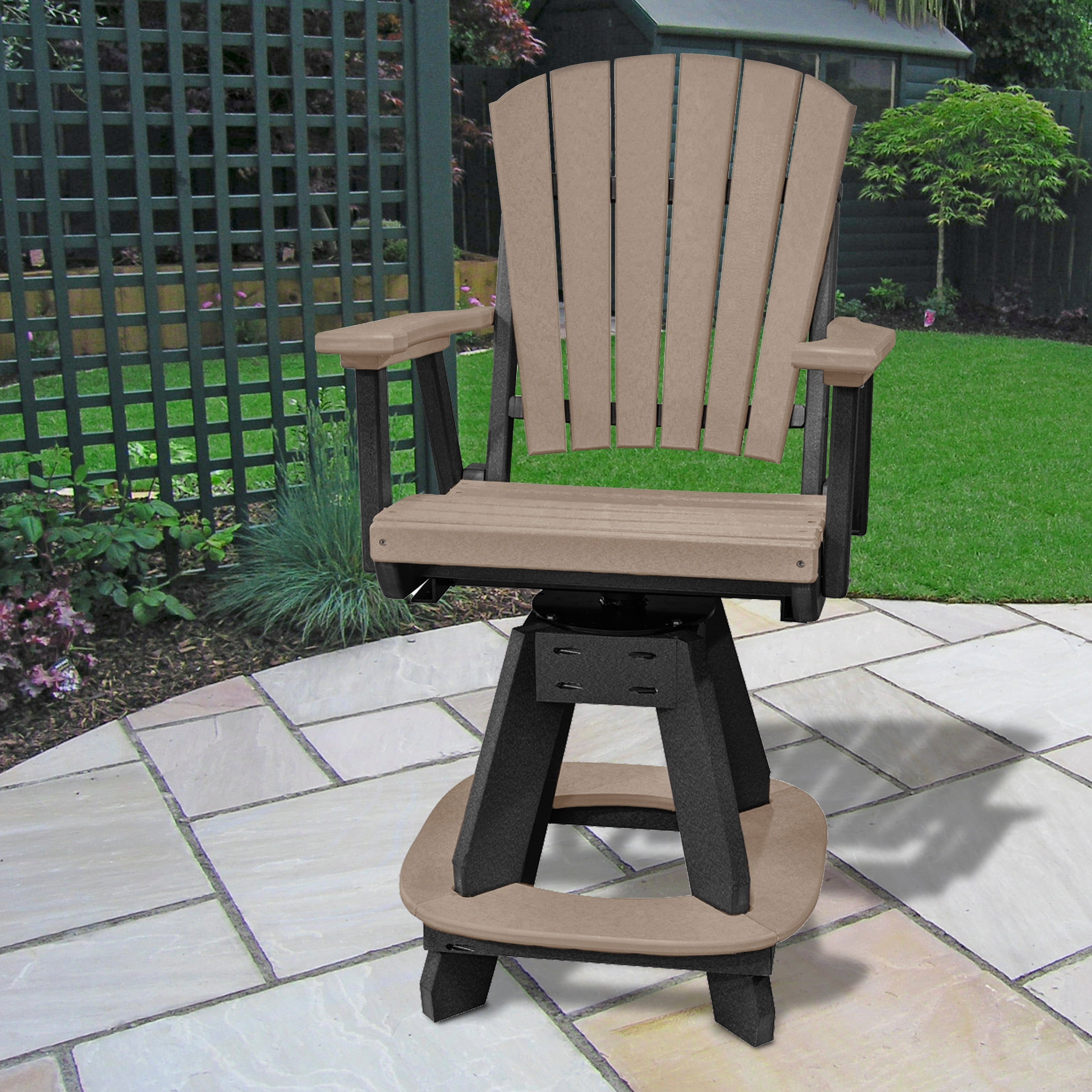 OS Home and Office Model Counter Height Swivel Arm Chair in Weatherwood on a Black Base - N/A