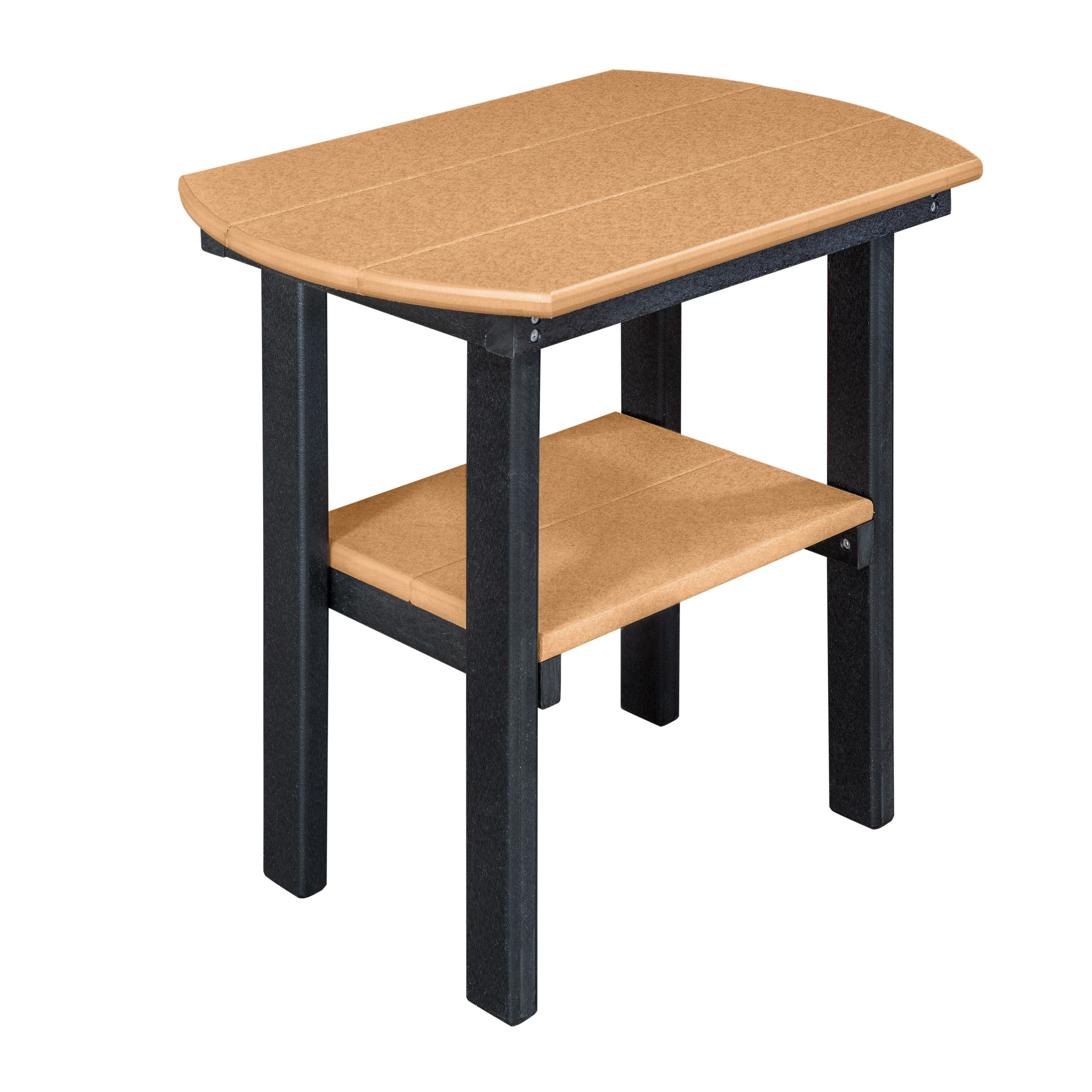 Honey and Black Poly Oval Outdoor Side Table