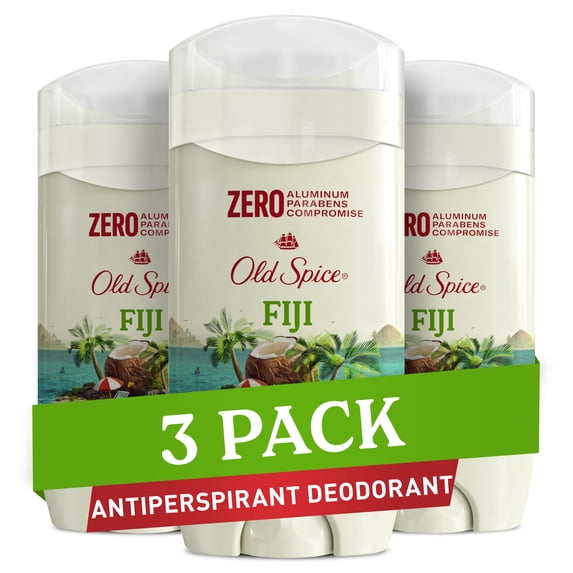 Old Spice Men's Deodorant Aluminum-Free Fiji with Palm Tree, 24/7 Lasting Freshness, 9oz, 3 Pack