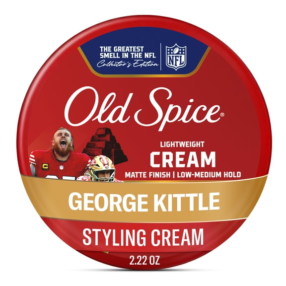 Old Spice Lightweight Styling Cream, A Kittle Goes A Long Way, Low-Medium Hold, Matte Finish, NFL Collection, 2.22 oz