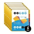 thumbnail image 1 of OS Plus 5-Tab Plastic Binder Dividers w/ 2 Pockets, Insertable Big Tabs, 6 Set, 1 of 3