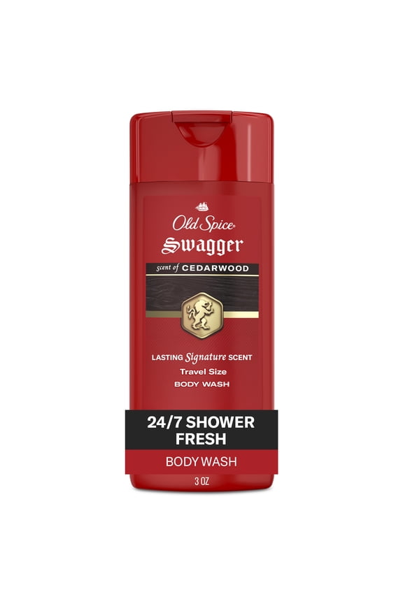 Red Zone Swagger Men's Body Wash, All Skin Types, Scent of Cedarwood, 3 fl oz