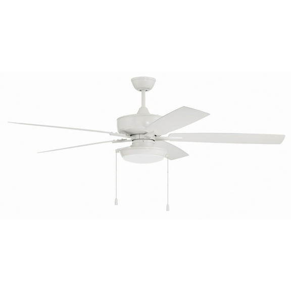 OS119W5 Craftmade Lighting Outdoor Super Pro - 5 Blade Ceiling Fan with Light Kit In Classic Style-60 Inche Wide-White Finish