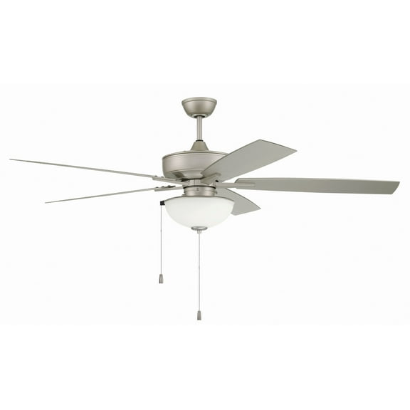 OS211PN5 Craftmade Lighting Outdoor Super Pro - 5 Blade Ceiling Fan with Light Kit In Classic Style-60 Inche Wide-Painted Nickel Finish
