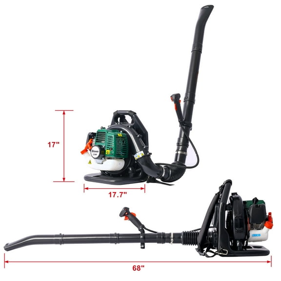 OSAKAPRO 52CC 2-Cycle Gas Backpack Leaf Blower with extention tube,green,