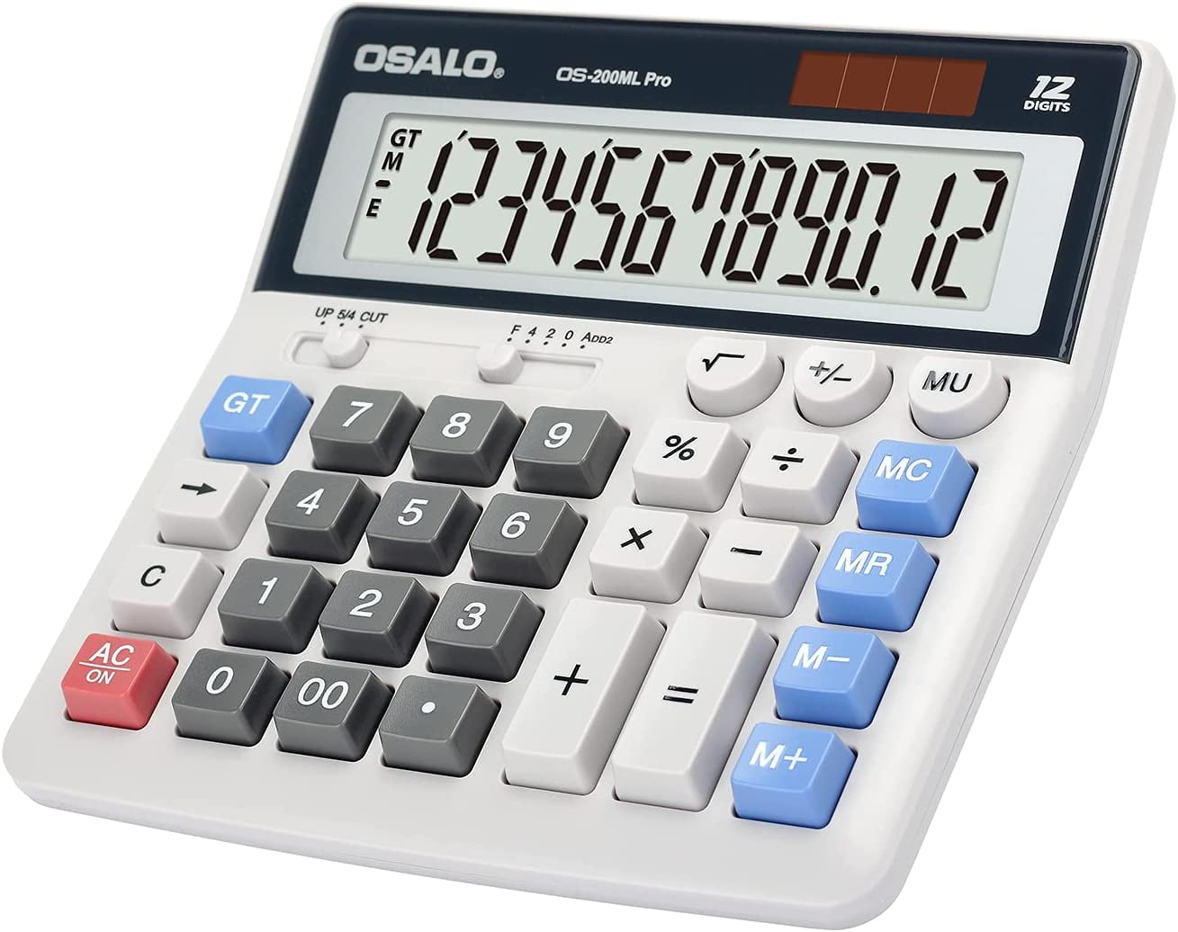 2 X Large Jumbo Calculator Big Button 8-Digit Desktop Math Display Solar  Battery 