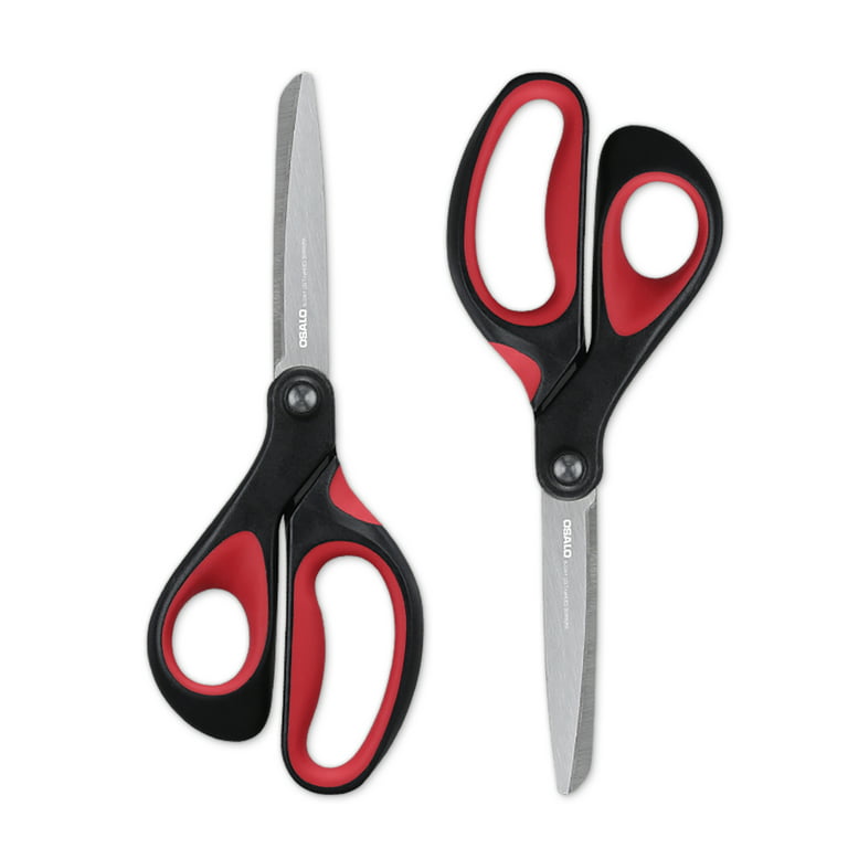 OSALO Scissors Office Right/Left Handed Craft Paper Large Blunt Tip Scissors  2 Pack(Black/Green) 