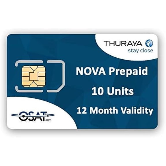 OSAT Thuraya NOVA Prepaid SIM Card with 10 Units (11 Minutes) 30 Days Validity for XT LITE, XT-PRO DUAL, XT PRO, ONE Smart Satellite Phones - Voice, Text Messaging, SMS