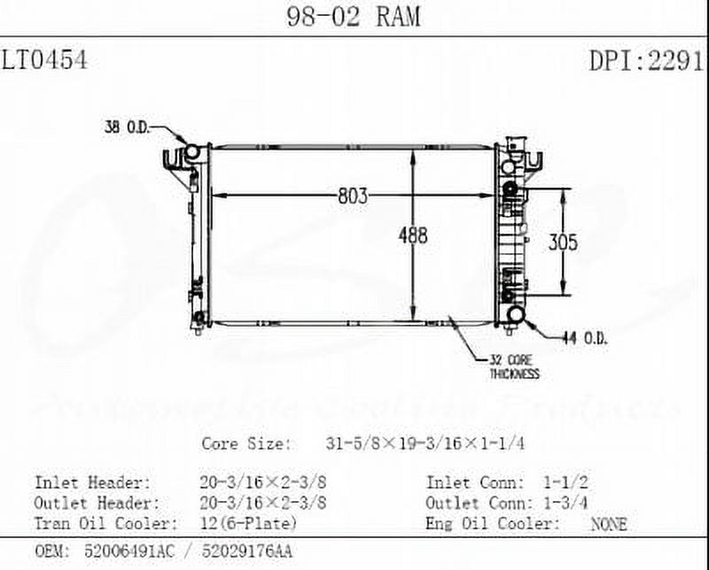OSC Cooling Products 2291 New Radiator