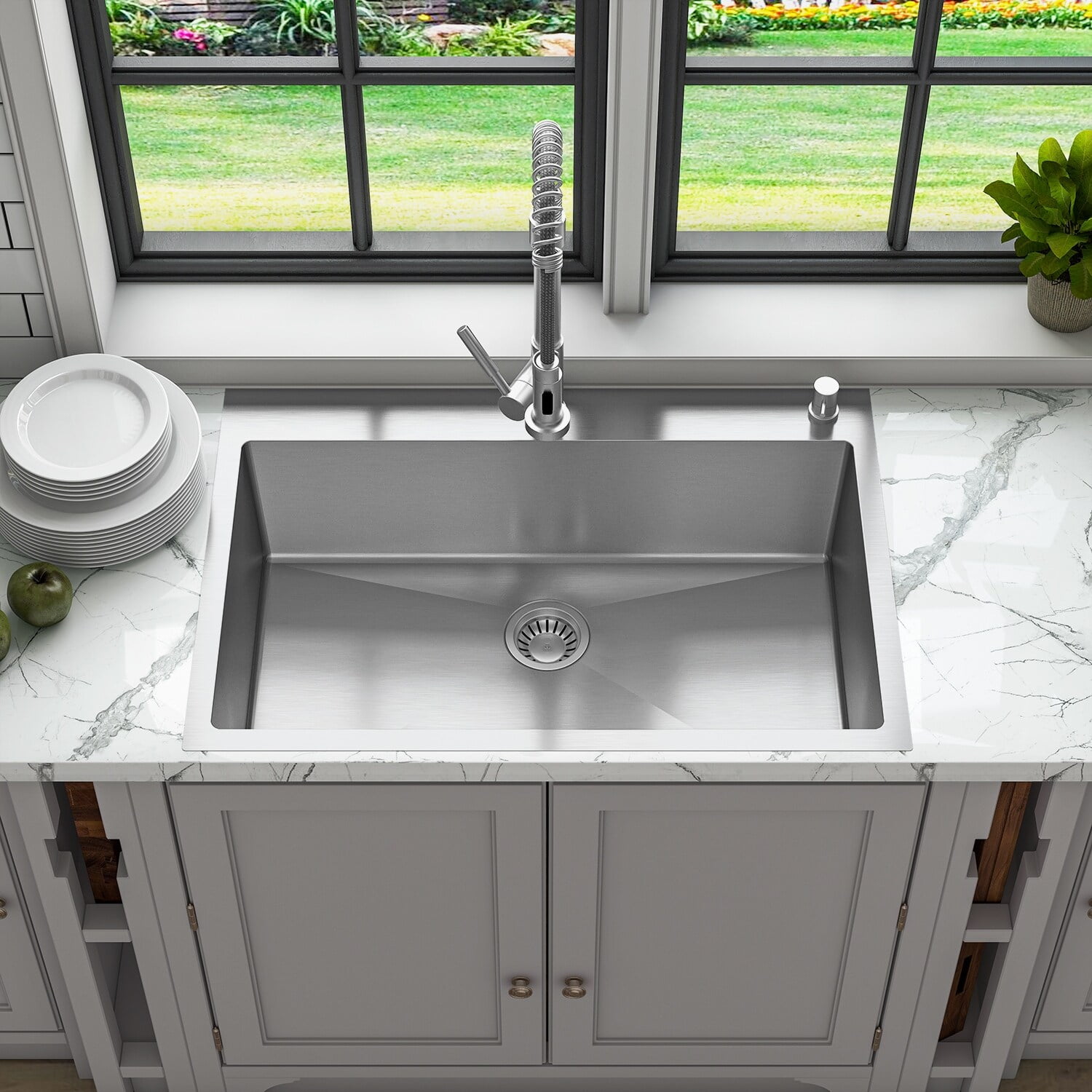 Sinber 33" Stainless Steel Drop-In Single Bowl Kitchen Sink