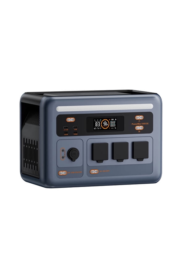 OSCAL 1800W Solar Generator , PowerMax 1800SE 1024Wh LiFePO4 Battery, 3 AC Outlets (3600W Surge), 800W Fast Charging, APP Control for Home Backup, Camping, RV