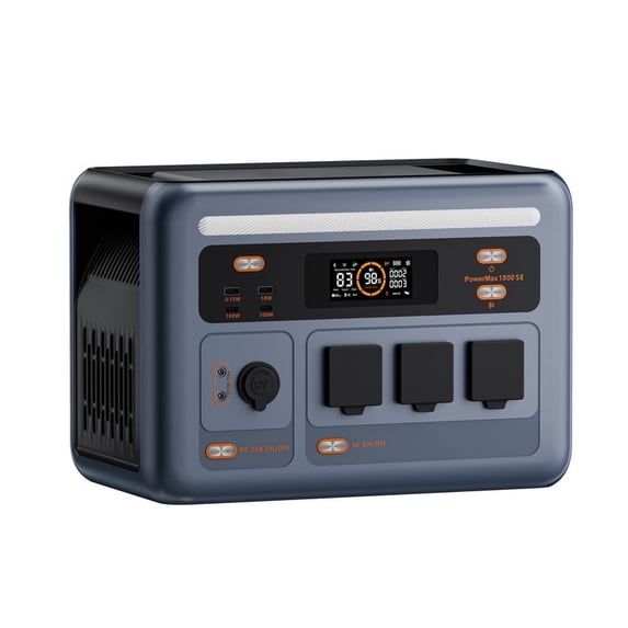 OSCAL 1800W Solar Generator , PowerMax 1800SE 1024Wh LiFePO4 Battery, 3 AC Outlets (3600W Surge), 800W Fast Charging, APP Control for Home Backup, Camping, RV