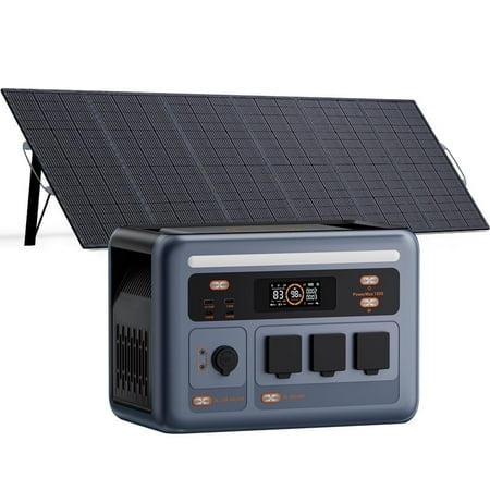 OSCAL 1800W Solar Generator with 1024Wh LiFePO4 Power Station & 1x500W Solar Panel – Home Backup, Camping Power Source