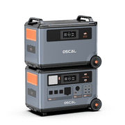 OSCAL BP3600, 3600Wh Expansion Battery, PM3600 Dedicated, No Cable Connection Required, Scalable to 57.6kWh, for Solar Power Generation in Camping, RV, and Emergency Situations