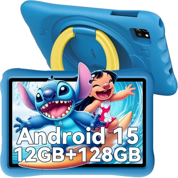 OSCAL Children's Tablet 10 Inch Pad 60 Kids, Tablet for Children with Android 15, 4GB 128 GB, 5100 mAh-Blue/Pink