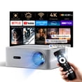 thumbnail image 1 of Official Licensed Google TV-4K Projector with WiFi 6 and Bluetooth, Smart Movie Projector with Auto Focus/HiFi Sound, 200" Display Home Theater Proyector Compatible with Phone&PC, Indoor&Outdoor Use, 1 of 7