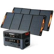 OSCAL Power Station 2400W4800W Peak 1872Wh with 2xPM200 Solar Panels, LiFePO4 Ultra Fast Charging, with HD Stereo Speakers for Outdoor Camping
