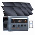 thumbnail image 1 of OSCAL PowerMax 1800 Solar Generator with 2x200W Panels, 1024Wh LiFePO4 Battery, 1800W AC (3200W Surge), 11 Outlets, APP Control, 1 of 14