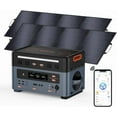 thumbnail image 1 of OSCAL PowerMax 2400 Solar Generator with 2×200W Panels, 2400W/1872Wh LiFePO4 Power Station, 4 AC Outlets (5000W Peak), 1.45H Fast Charge, APP Control, Home Backup Battery for RVs & Camping, 1 of 8