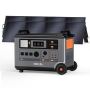 OSCAL PowerMax 3600 SE Portable Power Station with 2x200W Solar Panel, 3600Wh LiFePO4 Solar Generator, 3000W AC Output,lt;10ms EPS Backup for Home Emergency, Outdoor Camping, RV Travelncy