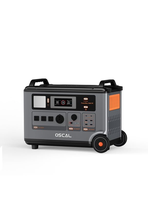 OSCAL PowerMax 3600 SE Portable Power Station 3600Wh LiFePO4 3000W AC EPS Home Backup Solar Generator for Camping RV Emergency