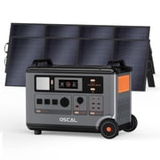OSCAL PowerMax 3600 SE Portable Power Station with 2x400W Solar Panel, 3600Wh LiFePO4