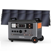 OSCAL PowerMax 3600 SE Portable Power Station with 2x500W Solar Panel, 3600Wh LiFePO4