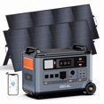 thumbnail image 1 of OSCAL PowerMax 3600 Solar Generator with 2x400W Panels, 3456Wh Capacity & 3600W Output for Home Backup and RV, 1 of 7