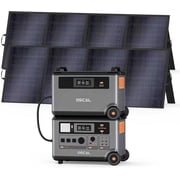 OSCAL PowerMax 6000 7200Wh Portable Power Station, 6000W 9000W Peak Solar Generator with 2x400W Solar Panels, 120/240V LiFePO4 Battery Backup for Home Use, Camping, RV, Emergency