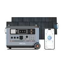 OSCAL PowerMax 6000 Power station with 2X400 solar panel, LiFePO₄ Battery,3600WH, 120V/240V dual voltage,APP control, Home and outdoor backup