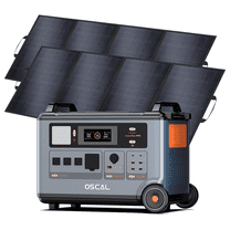 OSCAL 3600Wh Solar Generator 6000W Power Station with 2x400W Panels | 120V/240V Home Backup & Outdoor