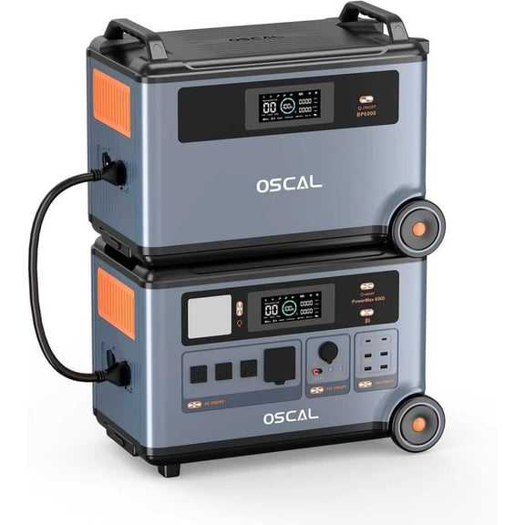 OSCAL Promax6000 6000W Solar Generator with BP3600 Battery, Whole House LiFePO4 Portable Power Station for Home Emergency Backup, 7200Wh Capacity