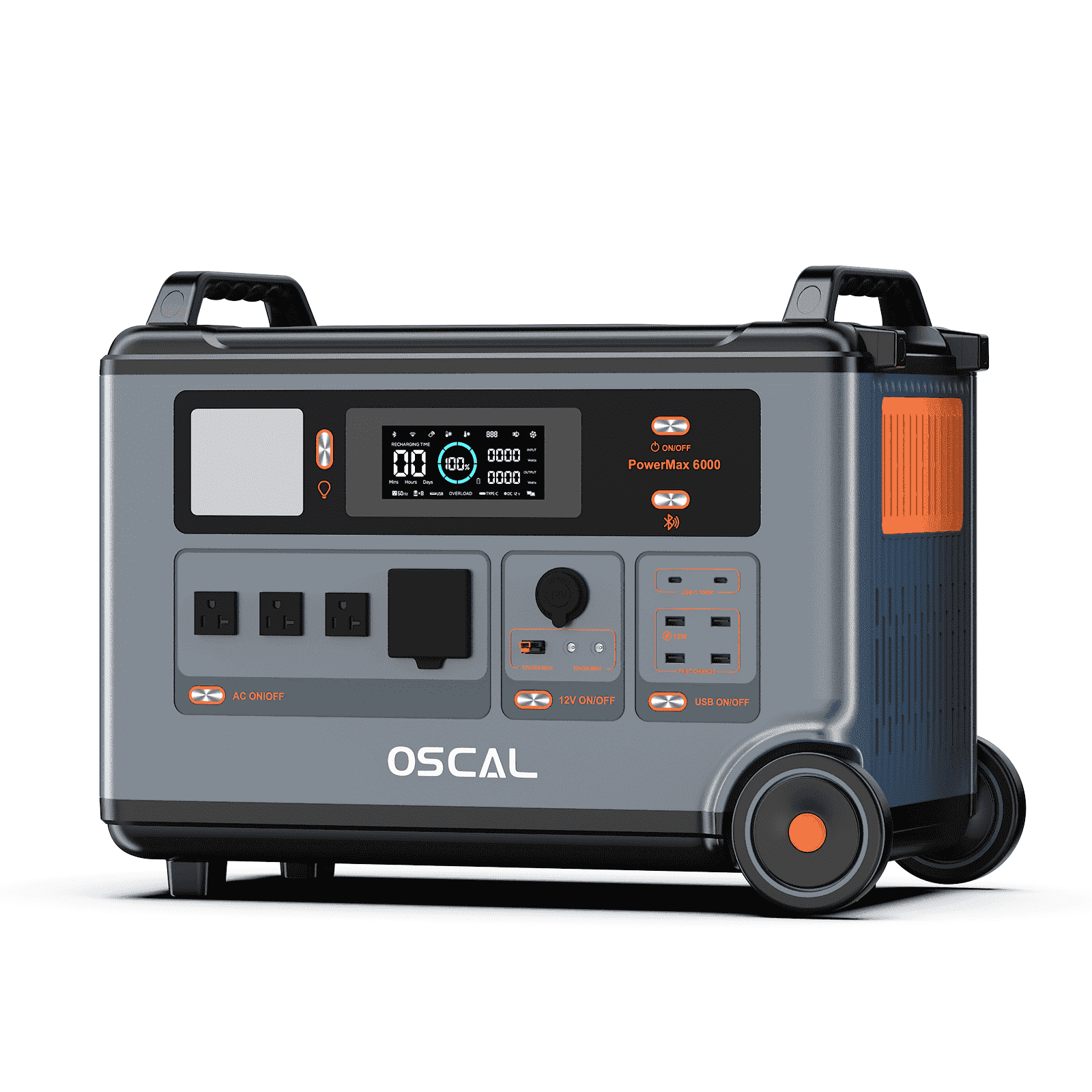 Powermax Generator OSCAL Powermax 6000 Solar Generator, 3600Wh power station with 120/240V ...