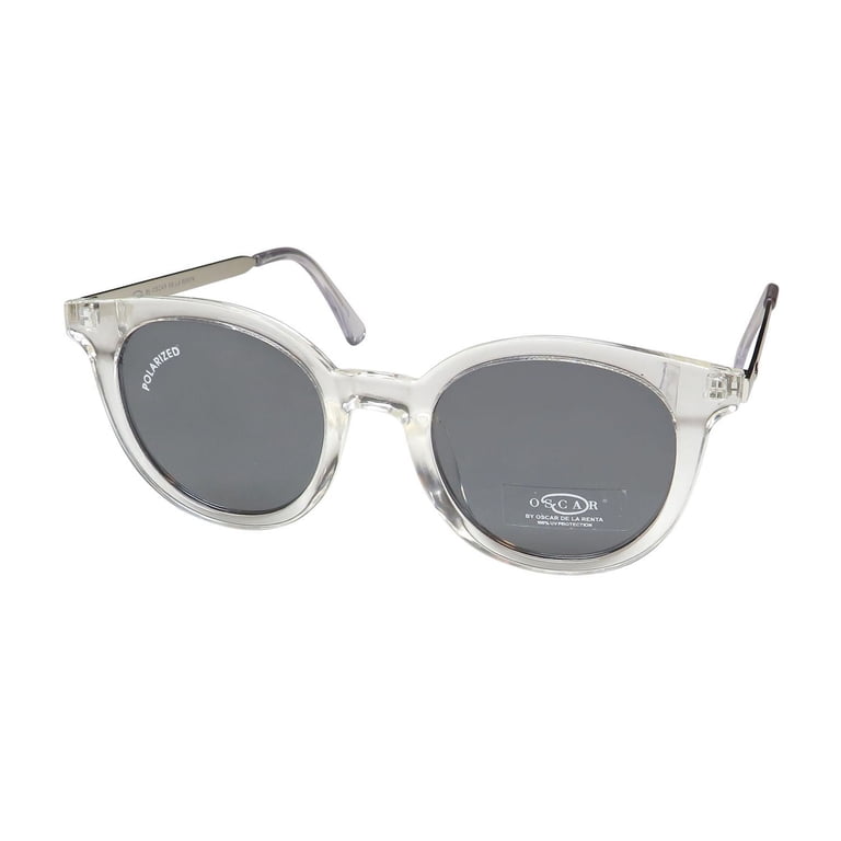 Oscar de la Renta Black 100% UV/UVB Polarized Round Sunglasses Gold Temple Oscar de la Renta - Oscar 1289 Sunglasses for Women – ModaFrames main image 2