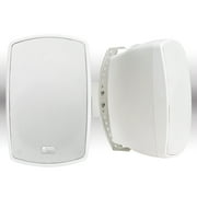 OSD AP490 4 Outdoor Patio Speaker Pair, 60W RMS and 70V, IPX6 Weather Resistant, Full Motion Bracket, White