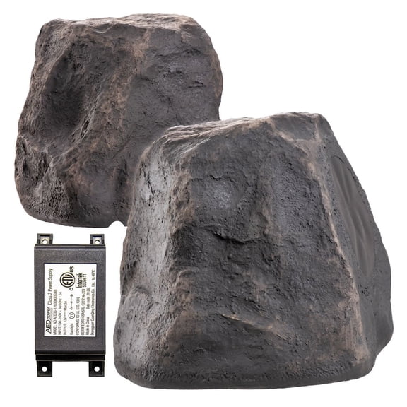 OSD BTR150 5.25" Bluetooth 5.0 Outdoor Rock Speaker Pair, Weather Resistant, Slate