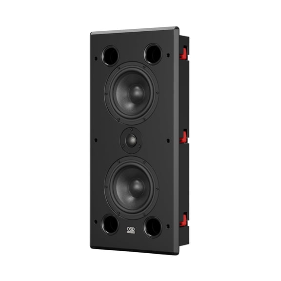 OSD Black T65-MKII In-Wall LCR Speaker with Dual 6.5" Carbon Fiber Drivers, Titanium Dome Tweeter (Single)