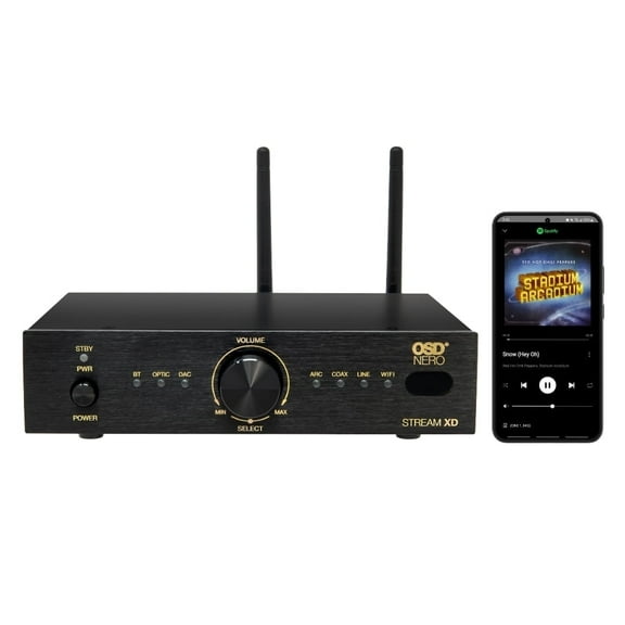 OSD Nero Stream XD 75W x2 App Control Stereo Amplifier, Compact Design, HDMI ARC, Built-In DAC, BT Wireless, WiFi Streaming