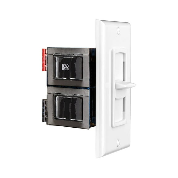 OSD Audio VMS 300 In Wall 300W Slider Volume Control, Speaker Impedance Matching (White) Decora Style