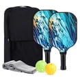 thumbnail image 1 of OSERLO Pickleball Paddles Set of 2, with 2 Fiberglass Paddles, 2 Pickle-Ball , 2 Cooling Towel, 1 Pickleball Bag, PP Honeycomb Core Pickleball Equipment is The Perfect Gift for Beginners & Amateurs, 1 of 8