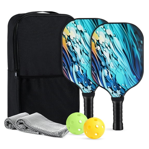 OSERLO Pickleball Paddles Set of 2, with 2 Fiberglass Paddles, 2 Pickle-Ball , 2 Cooling Towel, 1 Pickleball Bag, PP Honeycomb Core Pickleball Equipment is The Perfect Gift for Beginners & Amateurs