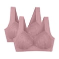 thumbnail image 1 of OSFVNOXV 2 Pack Bras for Women Push Up Seamless Daisy Bra Soft Seamless Padded Solid Color Loose Fit Lace Bralette ,S-2XL, 1 of 3